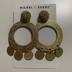 Nickel & Suede Gold Holland Hoop Earring